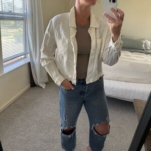 Vintage Talbots Irish Linen Cropped Jacket‎